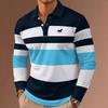 Autumn Winter Men Clothes Long Sleeve Stripe Polo Shirt Men Casual Fashion Golf Polo Shirt Slim Fit Tops 100% Polyester