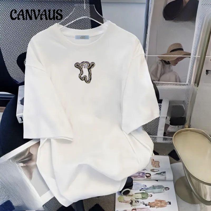 Женский летний свободный повседневный принт, новый универсальный топ с короткими рукавами