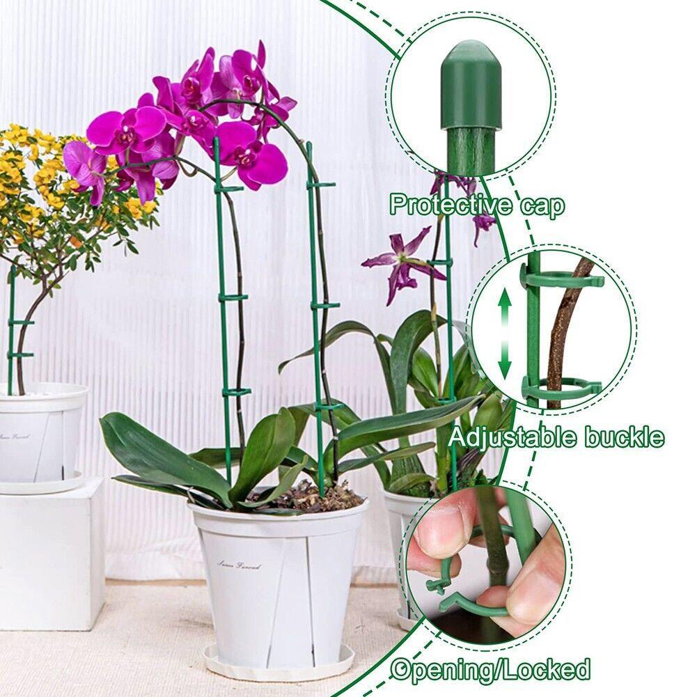 10Pcs Plastic Plant Supports Stakes Flower Stand Sticks Reusable Garden Fixing Tool For Indoor Vegetable Holder Bracket 30cm