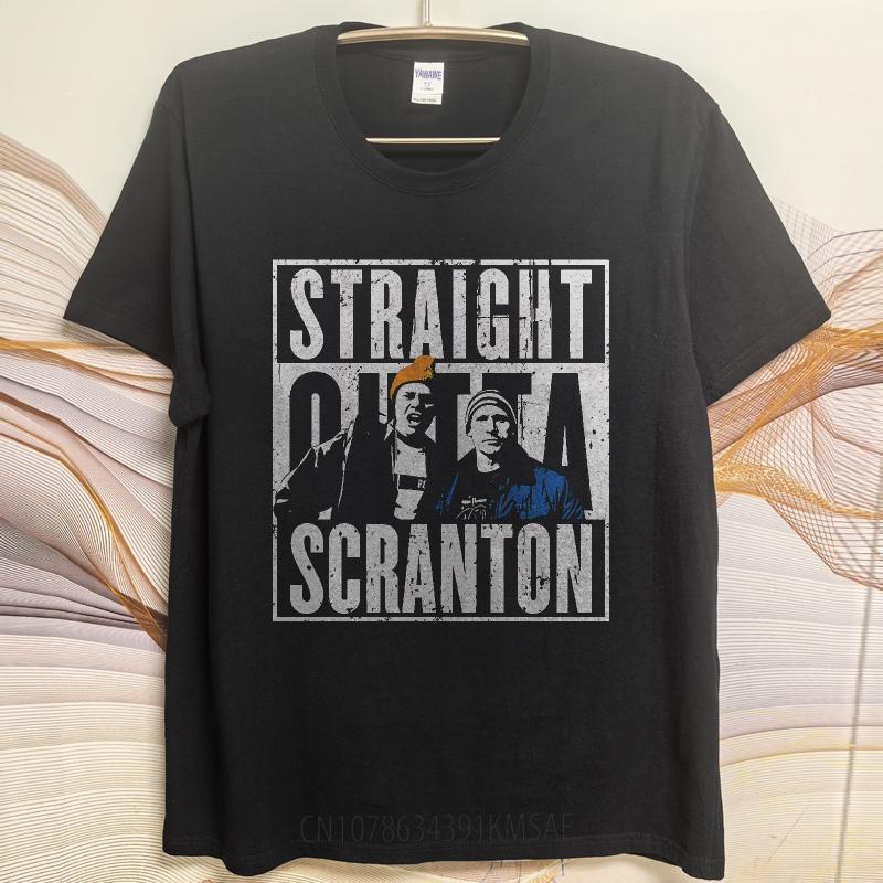 Graphic Summer For Man T Shirt Straight Outta Scranton Short Sleeve Comfortable O Neck Tshirt Hiphop Cheap Tshirt Bigger Size