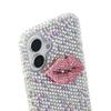 Чехол для iPhone 16 Полностью стразы Декор губ ТПУ+ПК Задняя крышка телефона