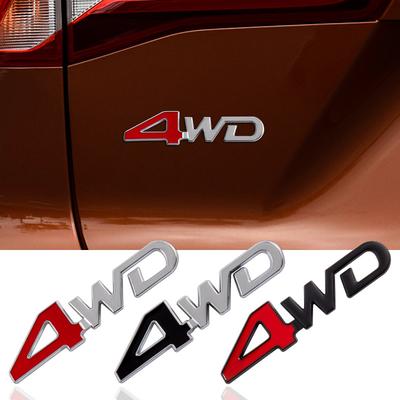 3D металлический хром черный цифры буквы логотип 4wd эмблема автомобиля крыло значок багажник наклейка 4WD наклейка аксессуары