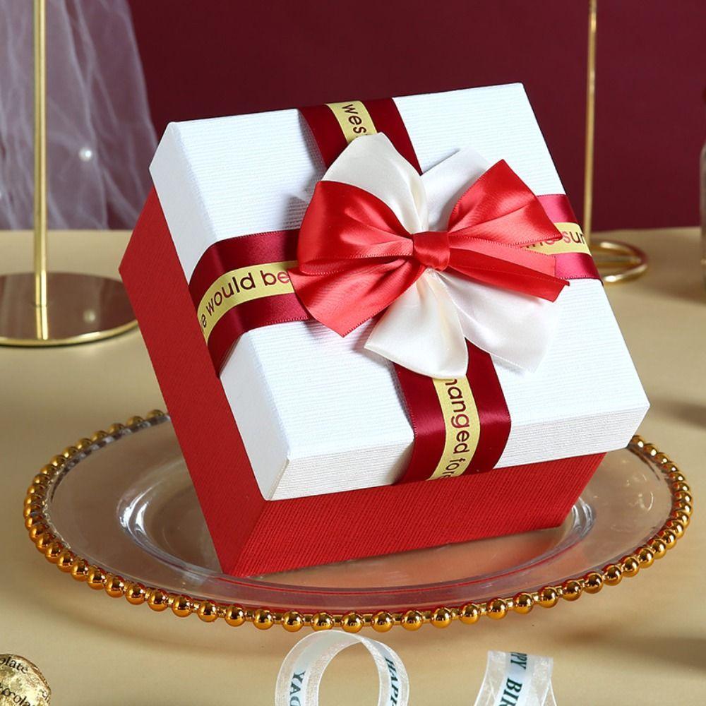 Pink Christmas Gift Packaging Box Bow Birthday Gift Box Scarf Festival Gift Box Kids Gift Decor