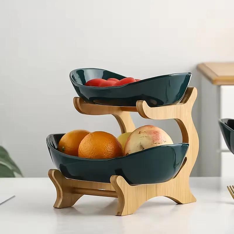 Креативная трехслойная пластиковая тарелка для фруктов, столовые тарелки, посуда, блюдо для закусок, корзина для конфет, современная кухонная подставка для торта