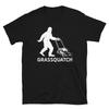 Funny Grassquatch Bigfoot Mowing Lawn T Shirt Sasquatch Landscaper Unique Mower For Vintage Washed Graphic Slightly