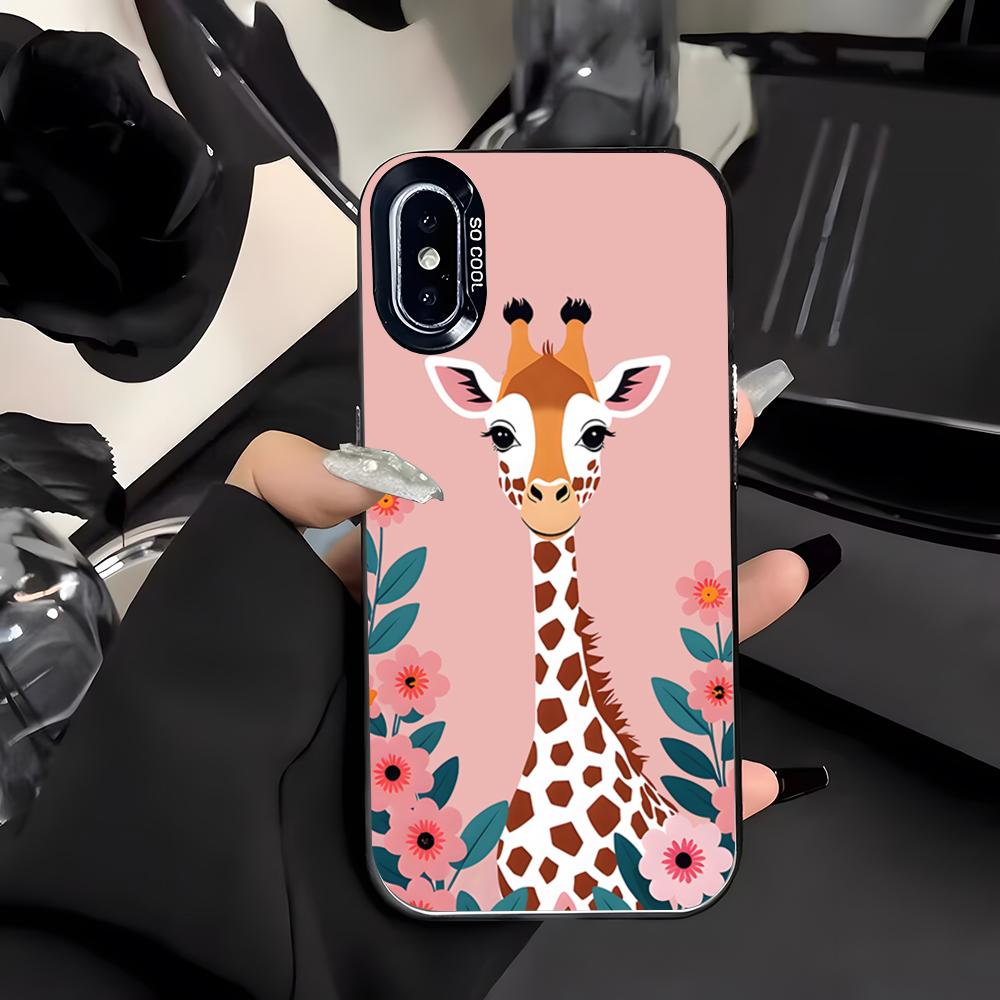 Giraffe Illustration Phone Case For IPhone 17 Air 16 E 15 14 Plus 13 12 11 Pro Max Colored Silver Cover