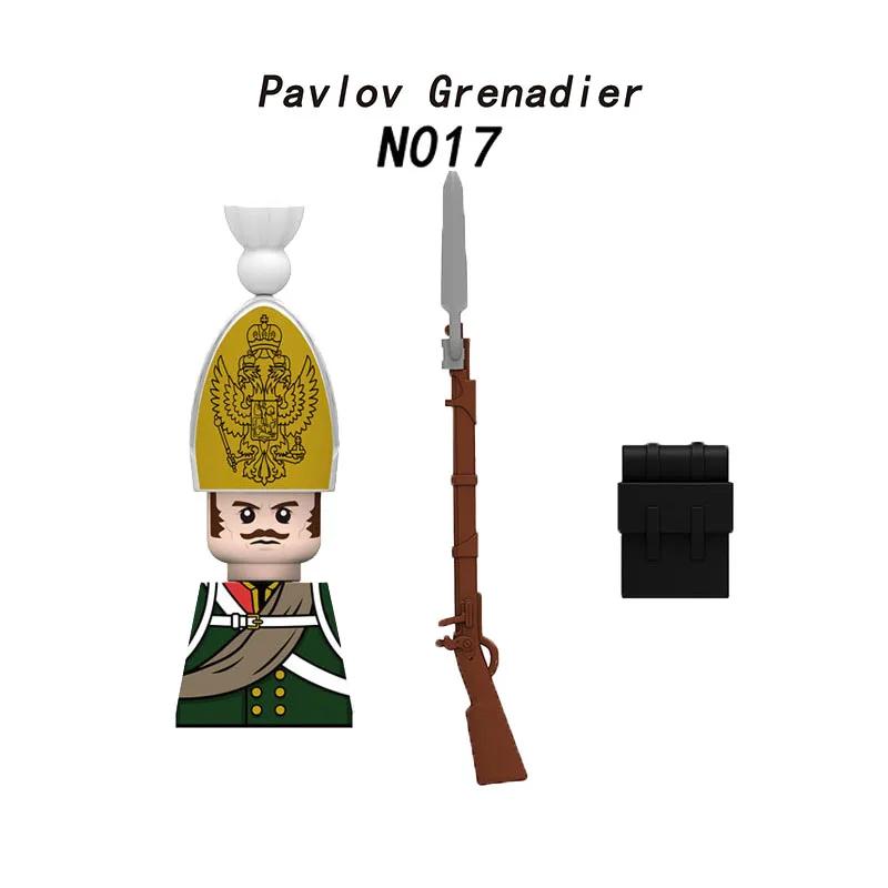 Средневековые солдаты Наполеоновских войн Фигурки Военные MOC Строительные блоки Рыцари Британские Французские Фузилеры Винтовки Оружие Детская игрушка D128