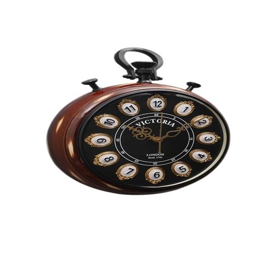 Настенные часы Victoria 30 см, винтажный стиль с золотистыми рамками, коричневая деревянная рамка, коллекция 1792