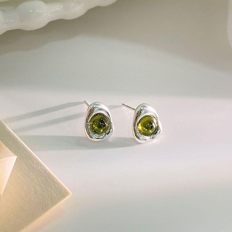 Многоцветный стиль нерегулярные серьги нишевый дизайн легкие роскошные цветные камни серьги для женщин