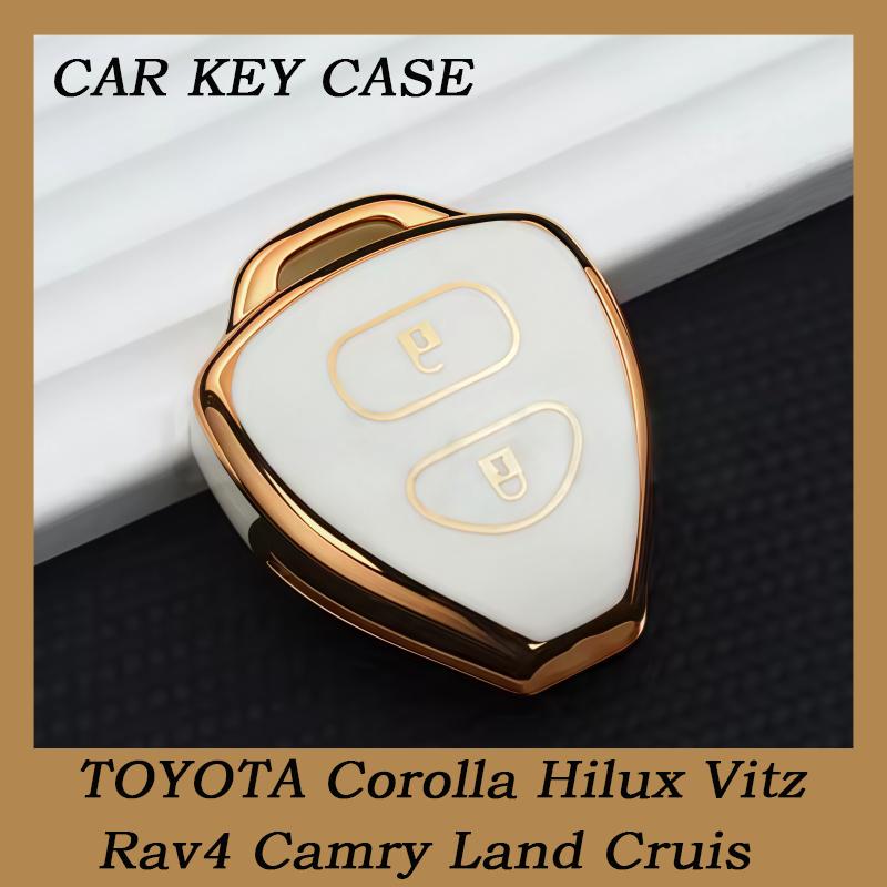 2 Buttons TPU Key Case Cover for TOYOTA Corolla Hilux Vitz Rav4 Aqua Camry Land Cruis Remote Key Shell Fob