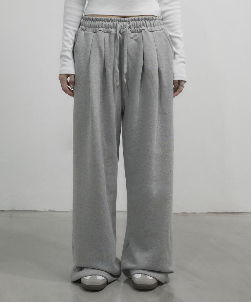 CHICKS Muir Double-Pleat Wide Pants Melange