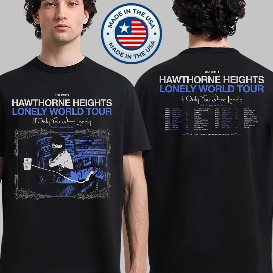 Hawthorne Heights Lonely World Tour 2026 Double Sided T-Shirt