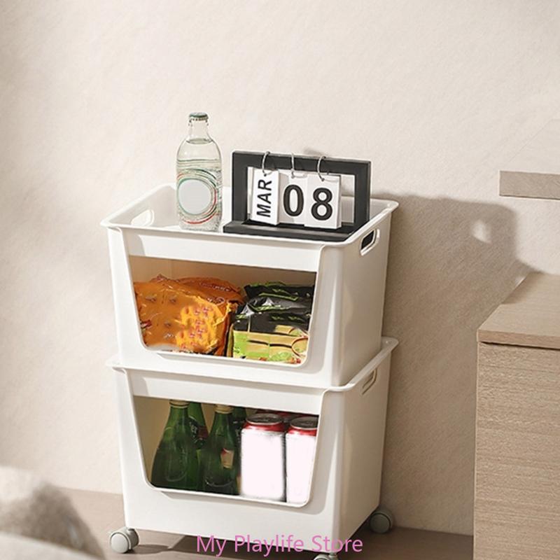 Easy Move Rolling Storage Container Space Efficient Storage Cart with Practical Home Organization Container