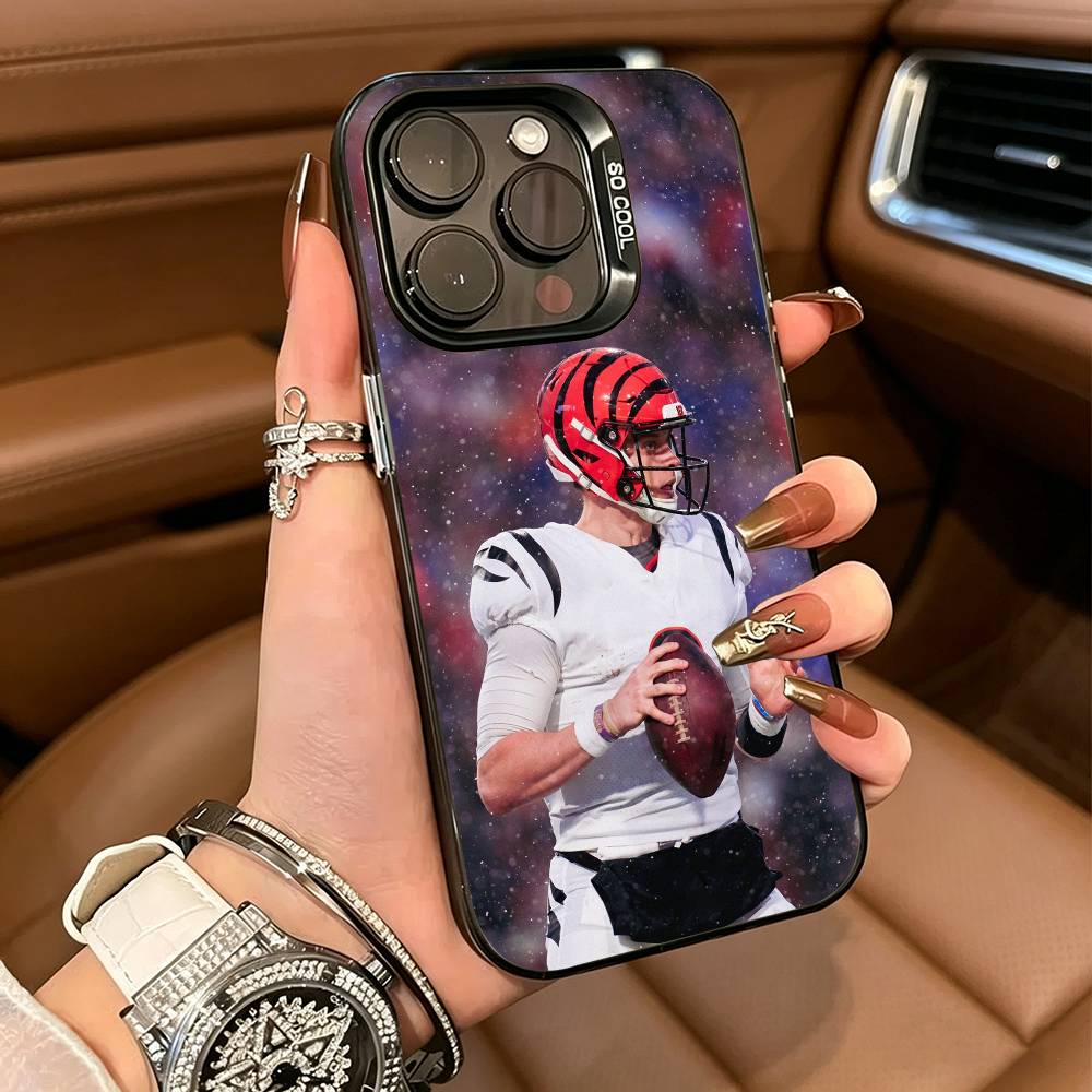Football-Sports Joe Burrow 9 Phone Case For IPhone17 16 11 12 13 14 15 16 Pro Max Plus Cover Colored Silver Funda Bumber