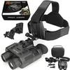 Upgraded 4K 3D Night Vision Goggles with Day and Night Vision, Infrared Camera, Zoom, Helmet Mount, Wildlife Observation, Kickstarter Backed Bracket