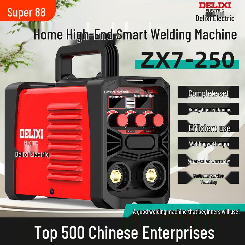 Delixi 220V Мини-портативный электрический сварочный аппарат, Чистая медь и нержавеющая сталь, Полностью автоматический для домашнего использования