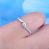 Huitan Minimalist Engagement Wedding Rings for Women Round Cubic Zirconia Simple Elegant Female Accessories Fashion Jewelry
