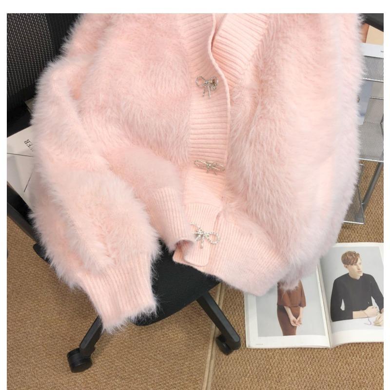 Женская мода повседневная осень-зима однотонный принт длинный рукав V-образный вырез свитера