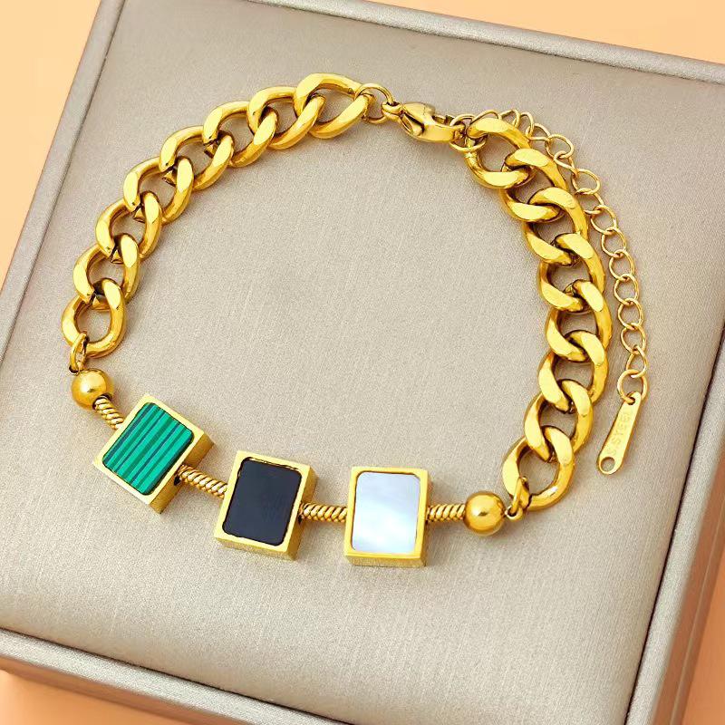 Женский модный браслет из титановой стали: Элегантный японский и корейский дизайн, Нержавеющая сталь с защитой от выцветания, Универсальные ювелирные изделия.