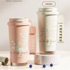 with Lid Water Bottle Orchid Coffee Cup Portable Insulated Cup  Travel