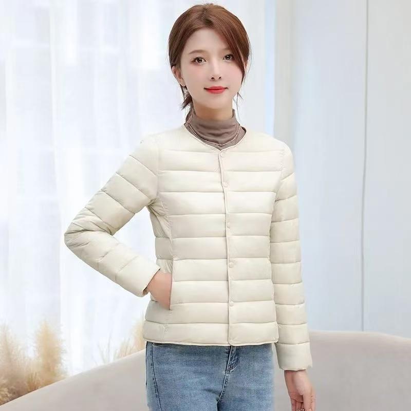 Autumn Winter Now Padding Parkas Women Light Thin Thermal Wearing Inside Korean Slim Fashion Ingle-breasted Solid Color Coat
