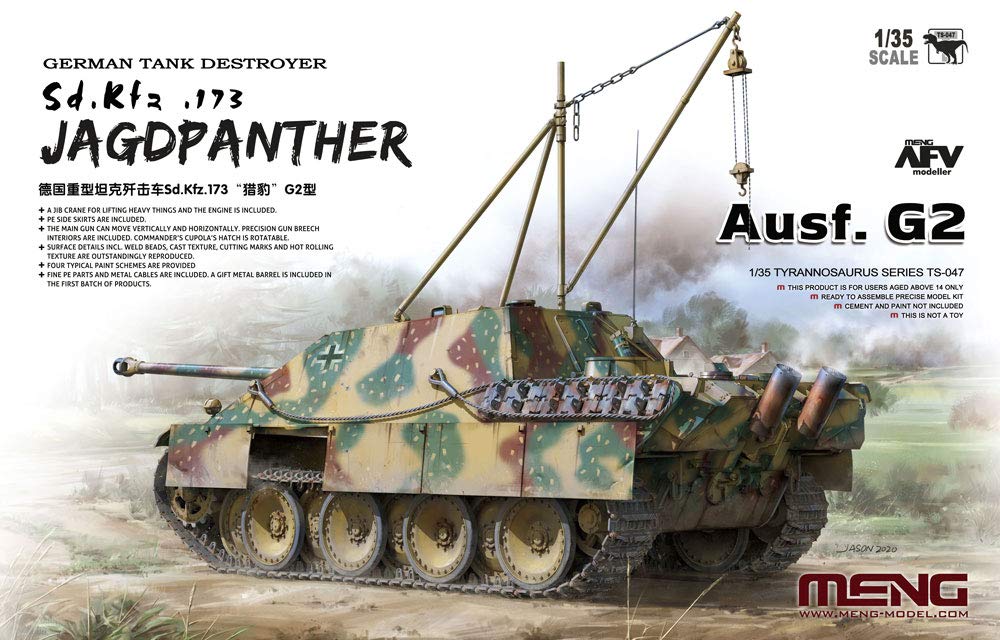 Mon Model German Army Tank Destroyer Jagdpanther G2 Type Plastic Model MTS047 1/35 Sd.Kfz.173