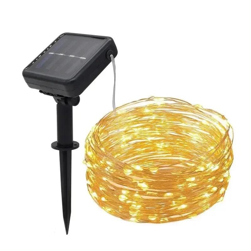 100 LED Solar Fairy Waterproof Copper Wire String Lights Christmas Party Garland Solar Power Lamp for Outdoor Garden Wedding