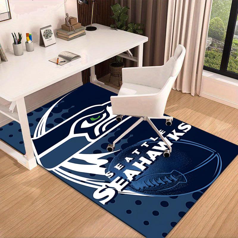 Seattle Seahawks Logo Area Rug for Office, Chair Rug, Decorative Carpet Livingroom Mat, Large Size Fan gifts Christmas gifts