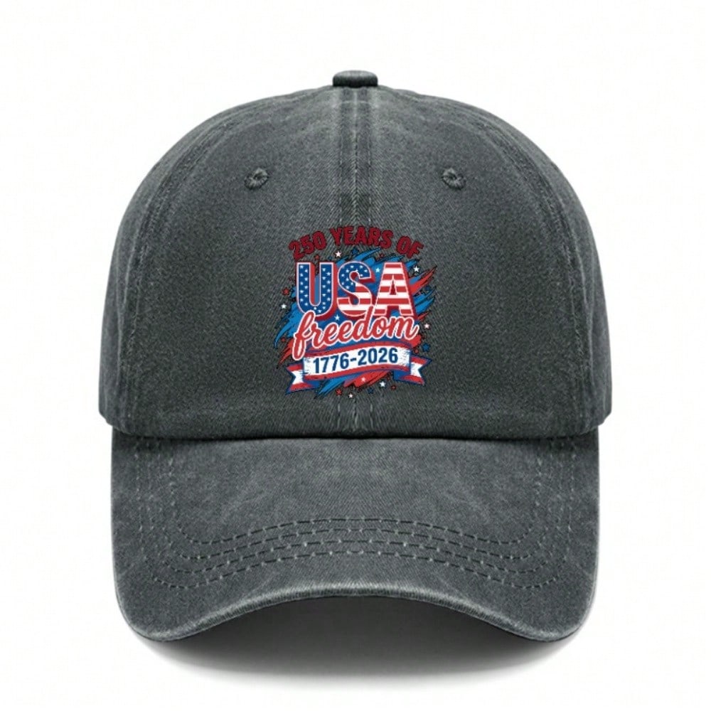 Patriotic Baseball Cap - USA Freedom Print Adjustable Vintage Style Hat For Men Women, Soft Fabric Casual Daily Wear