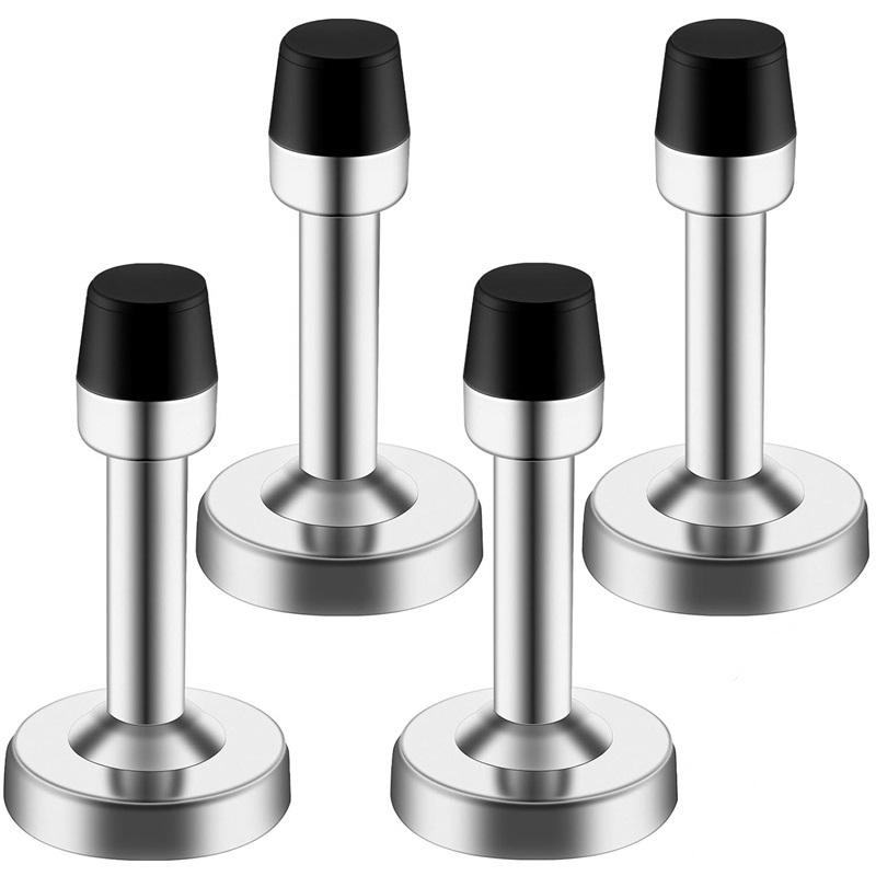 4 шт. самоклеящиеся дверные ограничители из нержавеющей стали с резиновым наконечником, настенная защита, дверная защелка, дверной стопор для домашнего офиса
