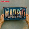 D Flat Printing Винтажный Потертый MADRID с Архитектурой Испанских Достопримечательностей Сценарий Алюминиевая Жестяная Картина Номерной Знак Сти
