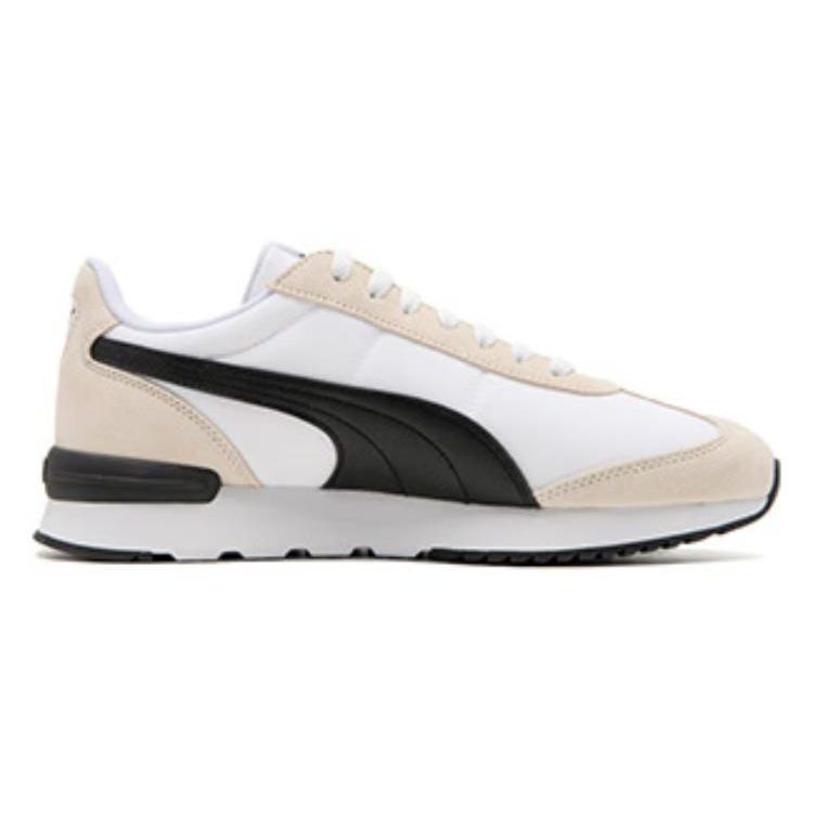 Puma Rider Future Fabric Cow Split Leather Synthetic Lightweight Woven Low Top Lifestyle Casual Shoes Unisex Sneaker White Beige Black 392899-02
