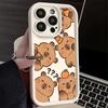 Чехол для телефона iPhone 17 Air 16E 15 16 Pro Max Смешная Капибара Мультяшная Милый Чехол 14 Plus 13 12 Mini Мягкий Силиконовый Чехол Fundas