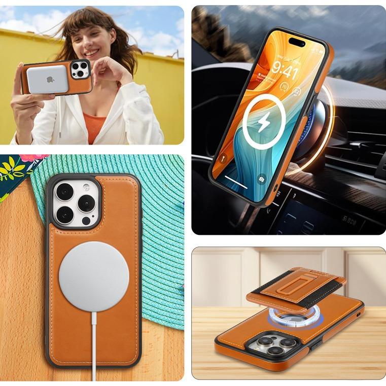 Подходит для чехла для телефона IPhone16, магнитного чехла для карт, подставки, Apple 15promax, полная защита 14, противоударный 13, бизнес-набор