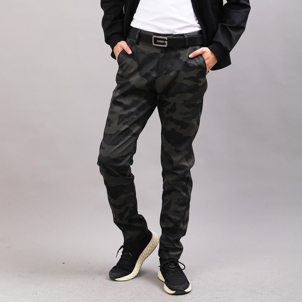 Men's Korean Style Slim Fit Motorcycle Leather Pants - Fleece-Lined, Skinny, Elastic, Spring/Autumn Trend