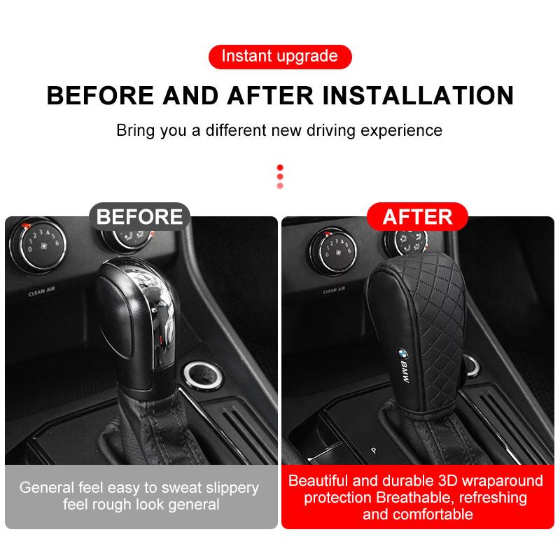 Car Gear Shift Cover PU Leather Shift Lever Cover Gearbox Shifter Knob Protective For BMW E39 E46 E90 E36 E60 E34 E30 F30 X1 X3 X5 X6 X7 E92 E93 E87