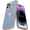Case - E.F.CONNECTION - for iPhone 14 Pro - Shockproof - Heart Pattern - Gold Plated