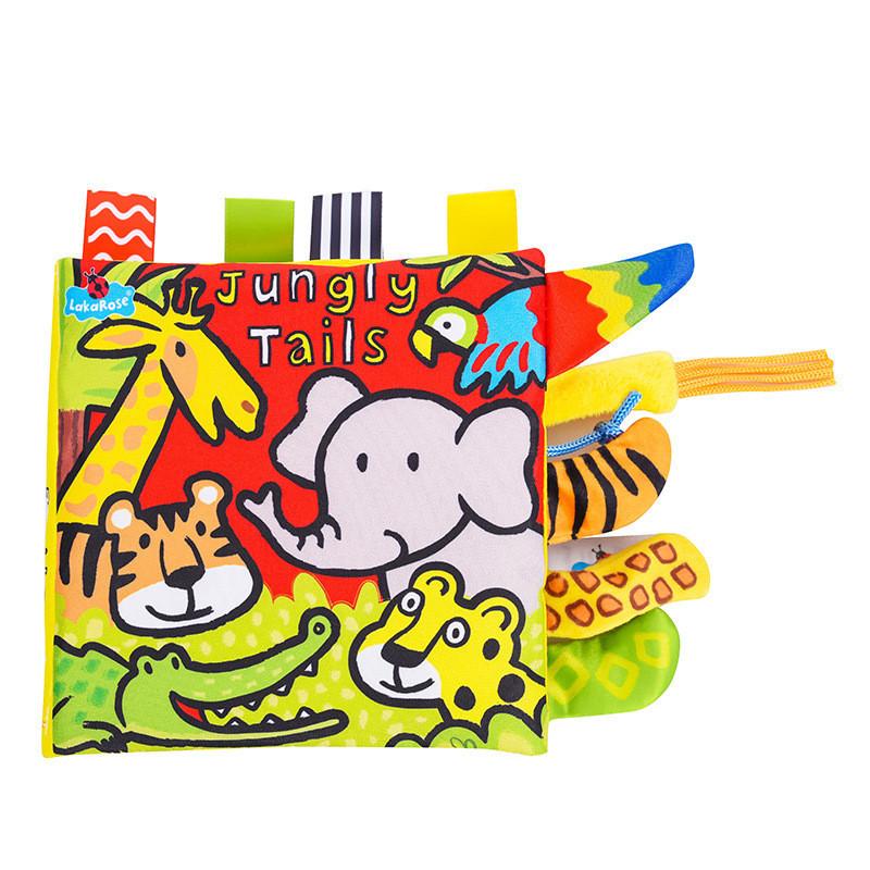 Lakarose Детская тканевая книжка с хвостиком 3D шуршащая бумага, устойчивая к разрыву, книга для раннего развития для новорожденных