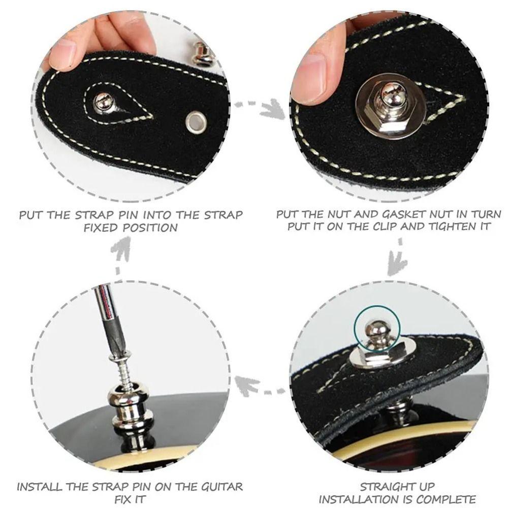 Round Head Skidproof Round Head Straplocks Guitar Tail Nail Guitar Strap Button  Guitar Accessories