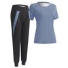Костюм для сауны топ и низ с коротким рукавом спортивная одежда для весны и больших размеров в наличии для бега и йоги Mie-Mie женский костюм, комплект, влагоотводящий