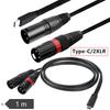 1M Usb-C To Dual Xlr Male Audio Cable Type-C To 2 Xlr Adapter For Tablet Phone Laptop For Iphone For Macbook For Samsung
