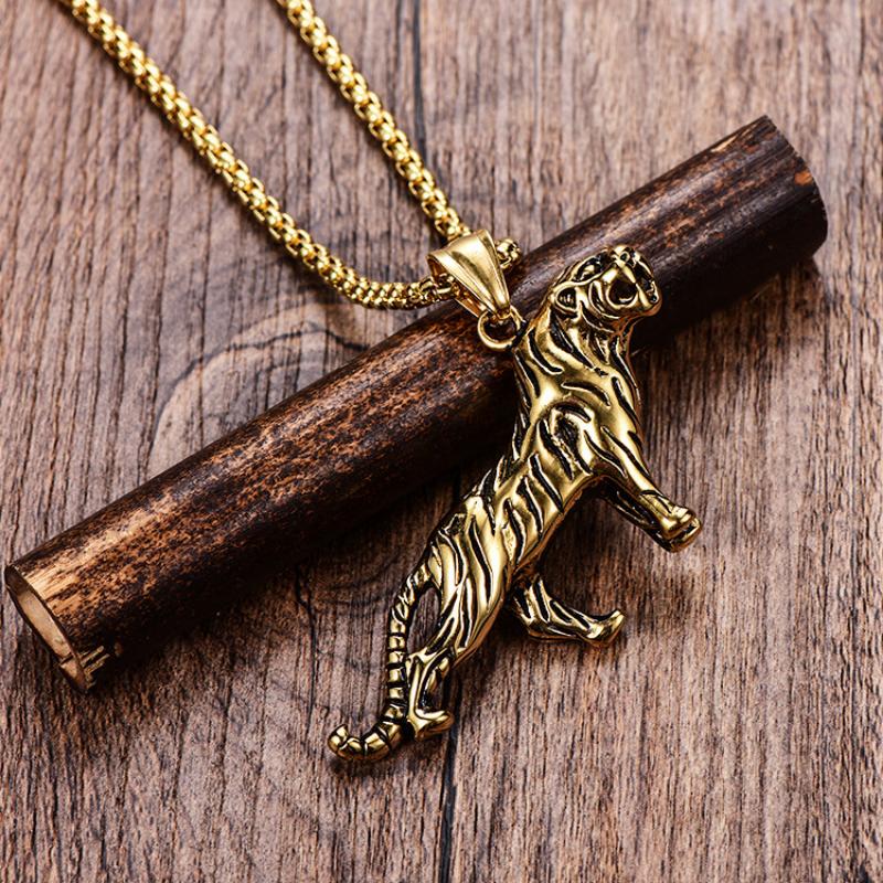 Mighty Korean Version Tiger Men's Pendant Titanium Steel Titanium Steel Necklace