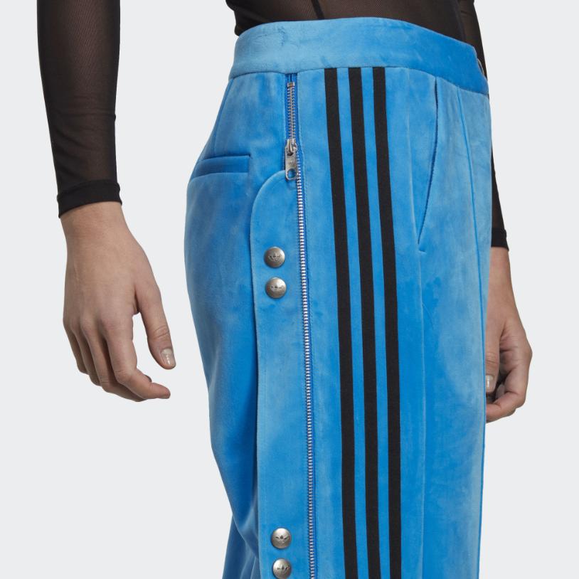 adidas Сбоку скрытые кнопки молния средней посадки логотип трикотажные спортивные брюки женские плавки синие HM2055