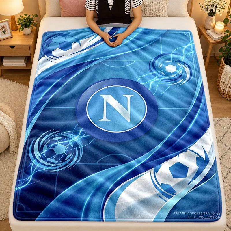 Flannel BlanketNapoli FC Warm Soft Throw Blanket for Indoor Sofa Bed Living Room Use