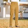 Corduroy Casual Pants Elastic Waist Women Long Pants with Pockets Solid Color Straight Leg Commuting Office Travel Slacks