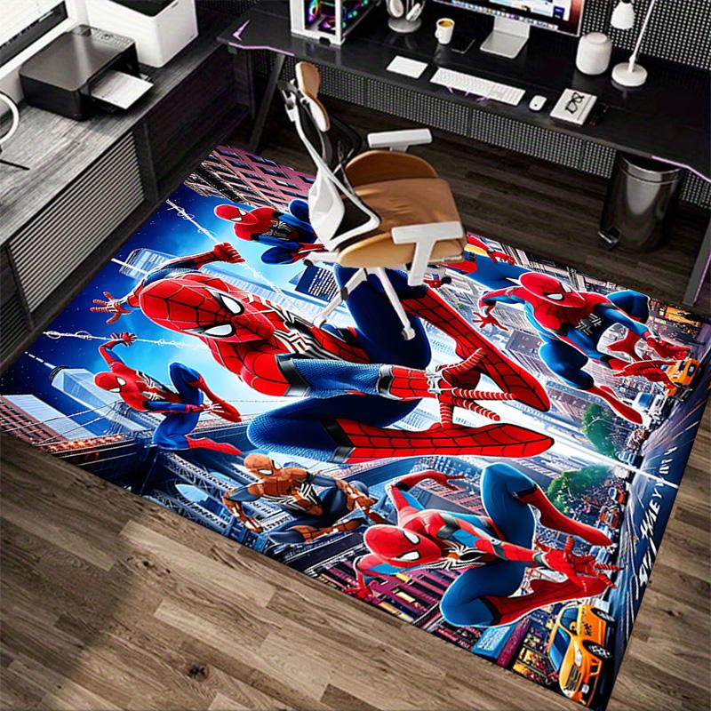 Spiderman City Heroes Carpet For Playroom Bedroom Living Room Sofa Home Decorkids Game Area Rug Nonslip Floor Mat