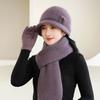 New Autumn and Winter Warm Rabbit Hair Hat Woman Mother Hat Set Old Lady Thickened Pot Hat Fashionable