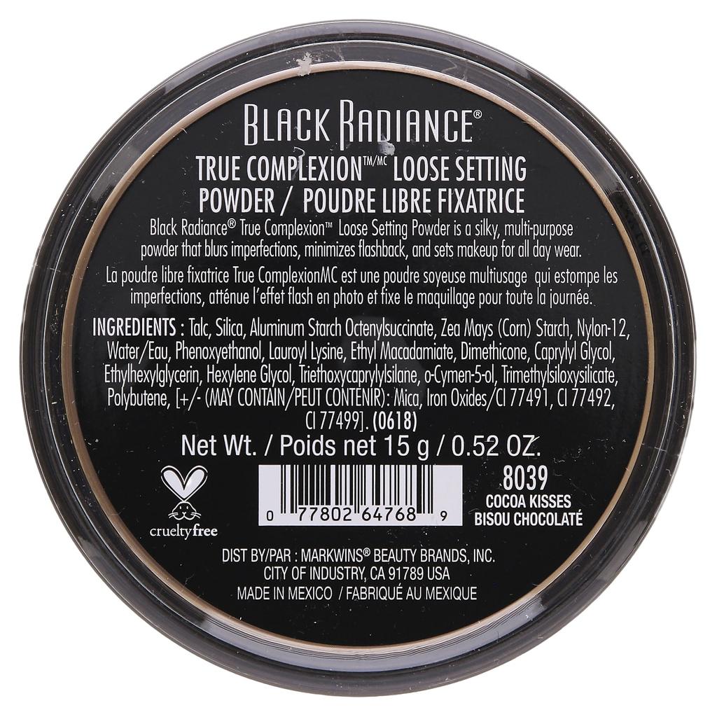 Black Radiance True Complexion, Loose Setting Powder, 8039 Cocoa Kisses, 0.52 Oz (15 G)