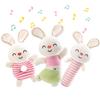 Shinse Plush Rattle Baby Set with Cute Fabric Toys for Ages 3 Months and Organic Popular Baby Educational Toy for Baby and Birthday Christmas Rabbit