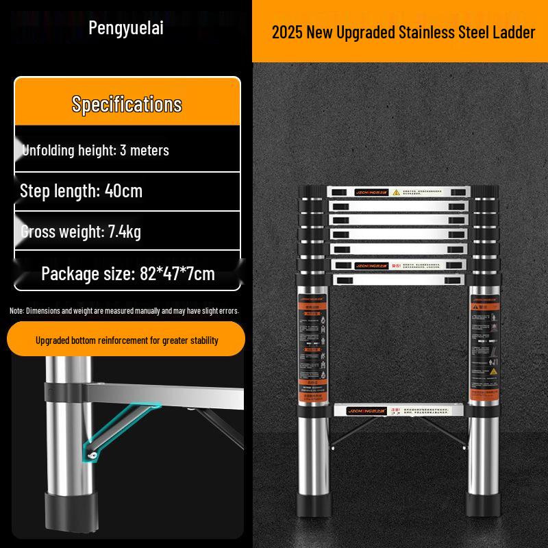 Multi-Functional Portable Telescopic Bamboo Ladder: Household Folding Loft, Step, Engineering, and Lifting Uses